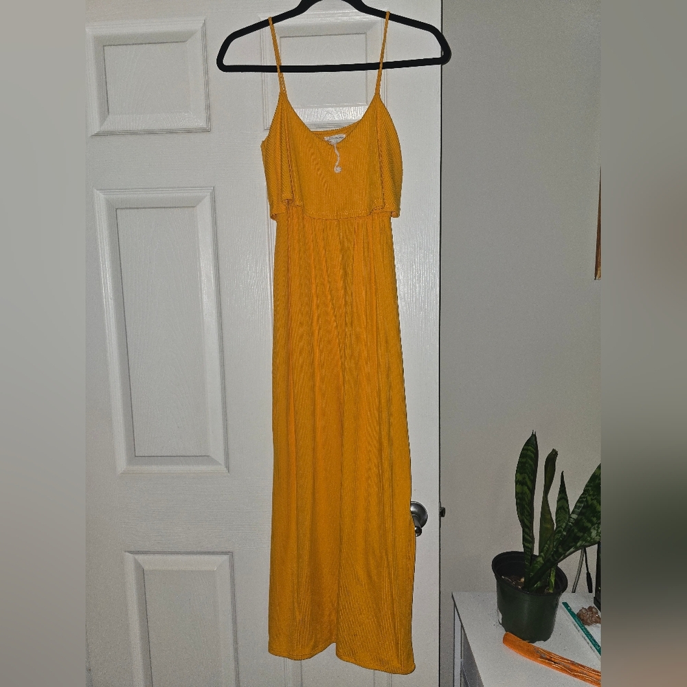 See You Monday Mustard Maxi Dress